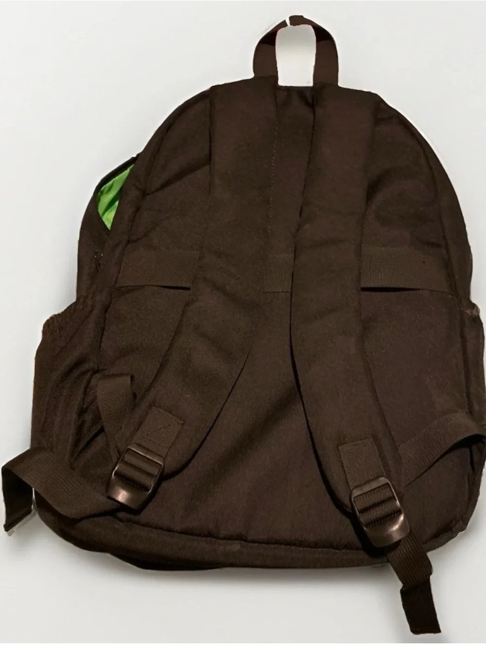 Psycho Bunny Black Backpack Green Lined Zip Skull Bunny Logo Padded Strap
